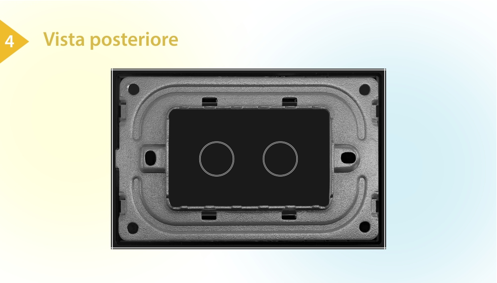 Pannello Interruttore Doppio Touch LIVOLO in Vetro, Standard Italiano