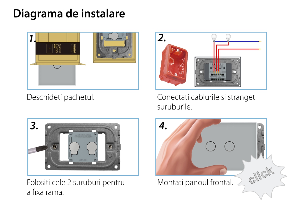 Interruttore doppio touch LIVOLO in vetro – Standard italiano