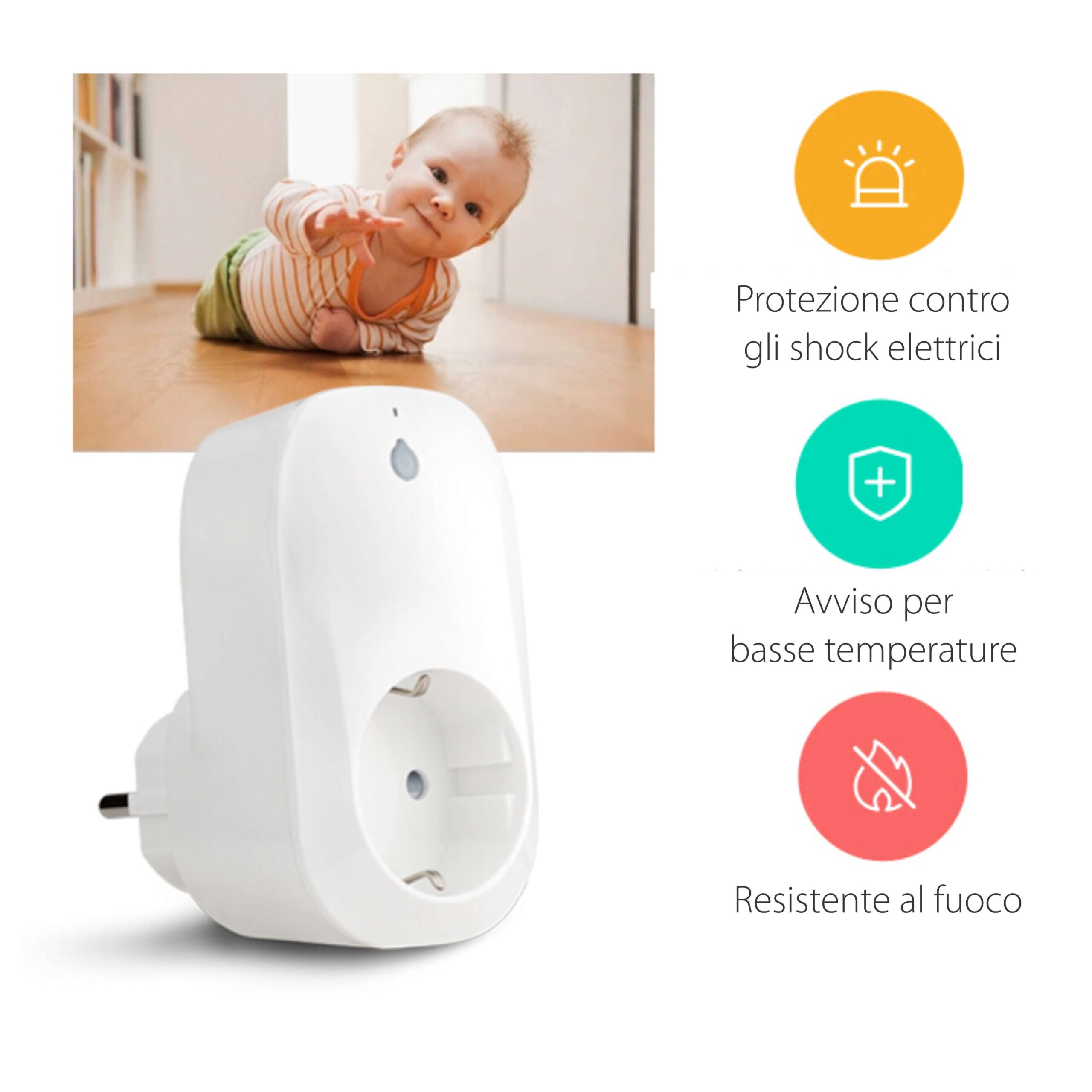 Presa intelligente RedSun RS-S171, monitoraggio del consumo energetico, compatibile con Alexa, controllo tramite app mobile