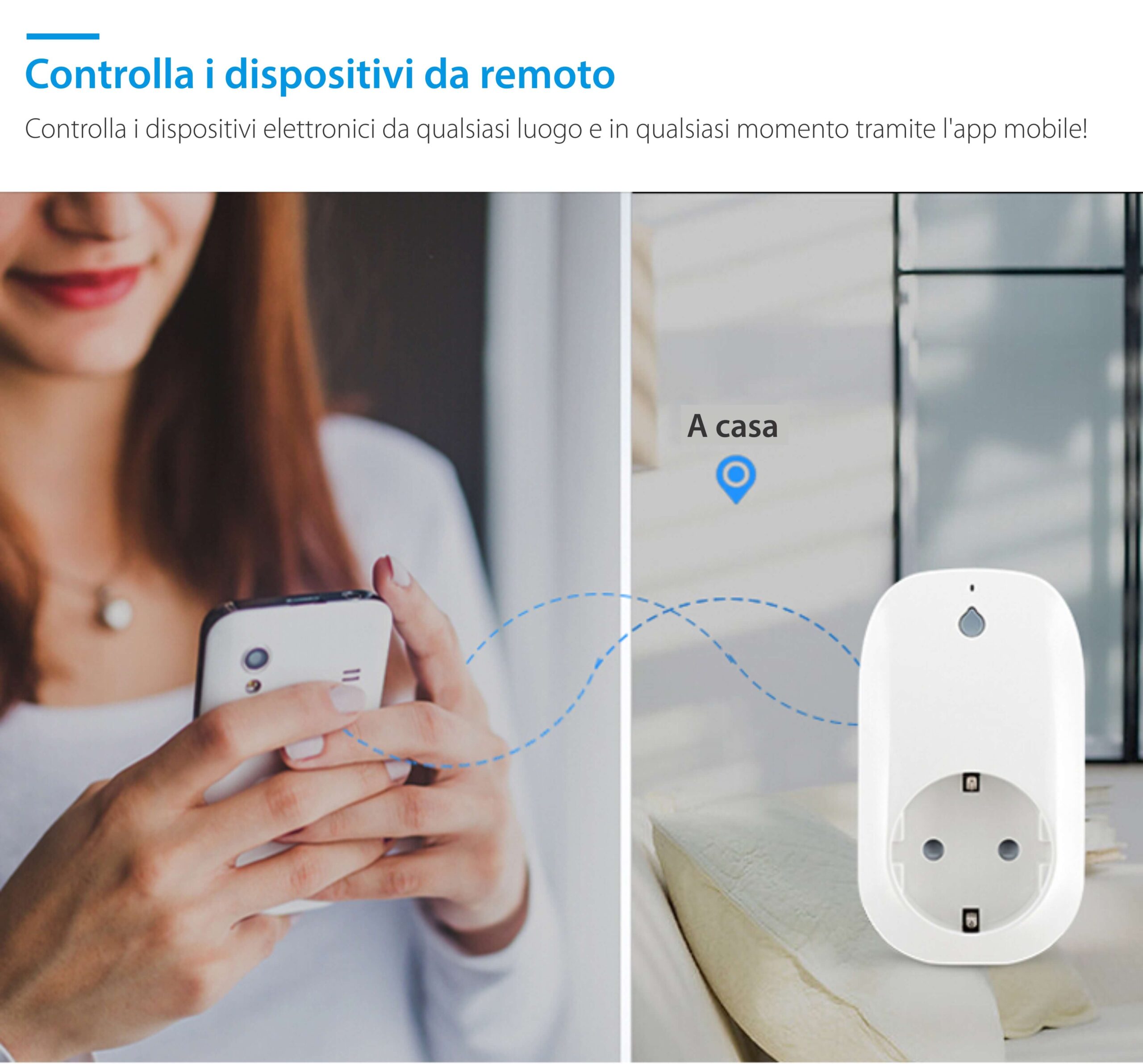Presa intelligente RedSun RS-S171, monitoraggio del consumo energetico, compatibile con Alexa, controllo tramite app mobile
