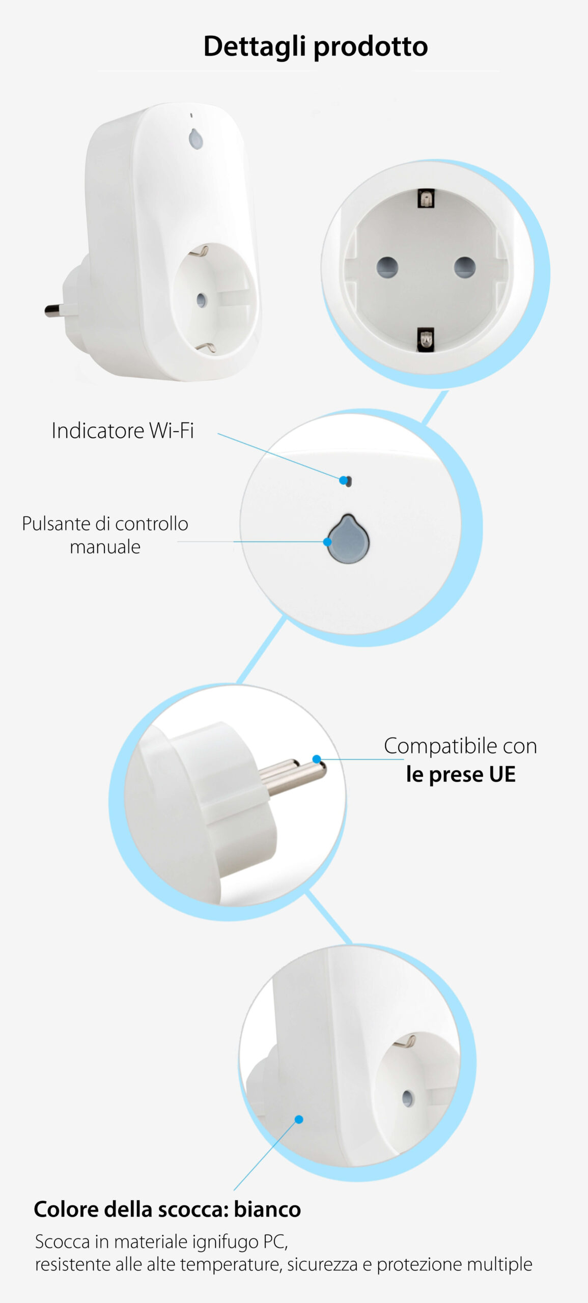 Presa intelligente RedSun RS-S171, monitoraggio del consumo energetico, compatibile con Alexa, controllo tramite app mobile