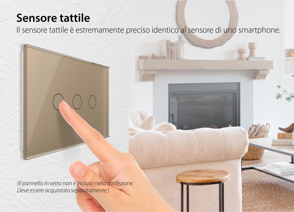 Modulo deviatore / invertitore triplo LIVOLO Touch, protocollo ZigBee EC – Standard Italiano