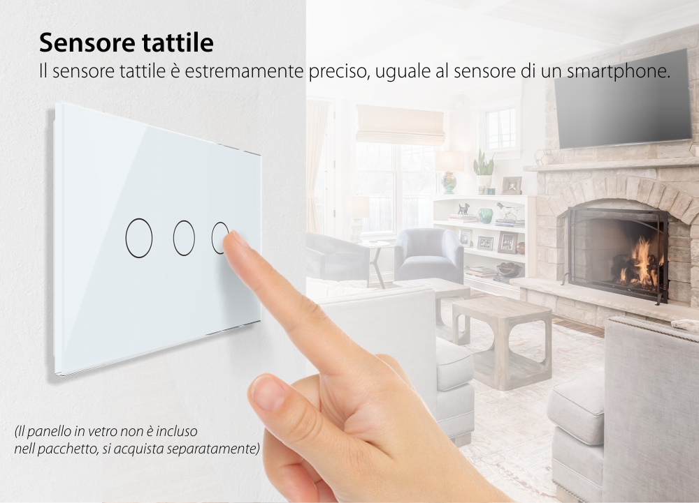 Modulo Interruttore triplo touch Livolo, protocollo ZigBee EC – standard italiano