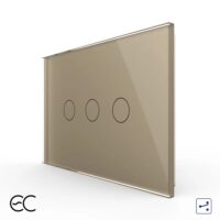 Interruttore triplo deviatore / invertitore LIVOLO Touch, Standard Italiano – protocollo ZigBee EC colore dorato
