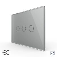 Interruttore triplo deviatore / invertitore LIVOLO Touch, Standard Italiano – protocollo ZigBee EC colore griggio
