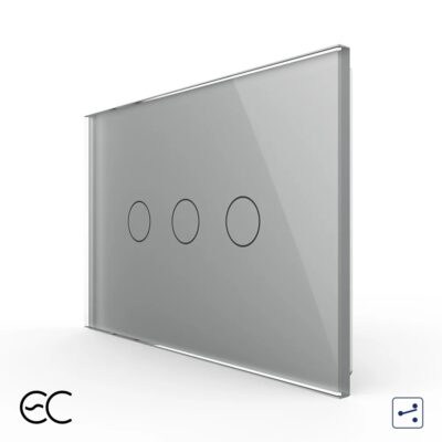 Interruttore triplo deviatore / invertitore LIVOLO Touch, Standard Italiano – protocollo ZigBee EC colore griggio