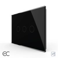 Interruttore triplo deviatore / invertitore LIVOLO Touch, Standard Italiano – protocollo ZigBee EC colore nero