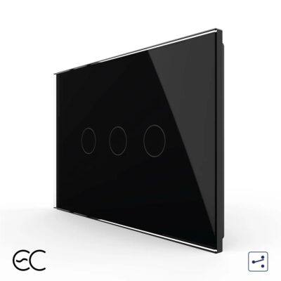 Interruttore triplo deviatore / invertitore LIVOLO Touch, Standard Italiano – protocollo ZigBee EC colore nero