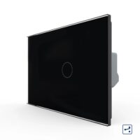 Interruttore deviatore / invertitore touch LIVOLO in vetro, standard italiano colore nero