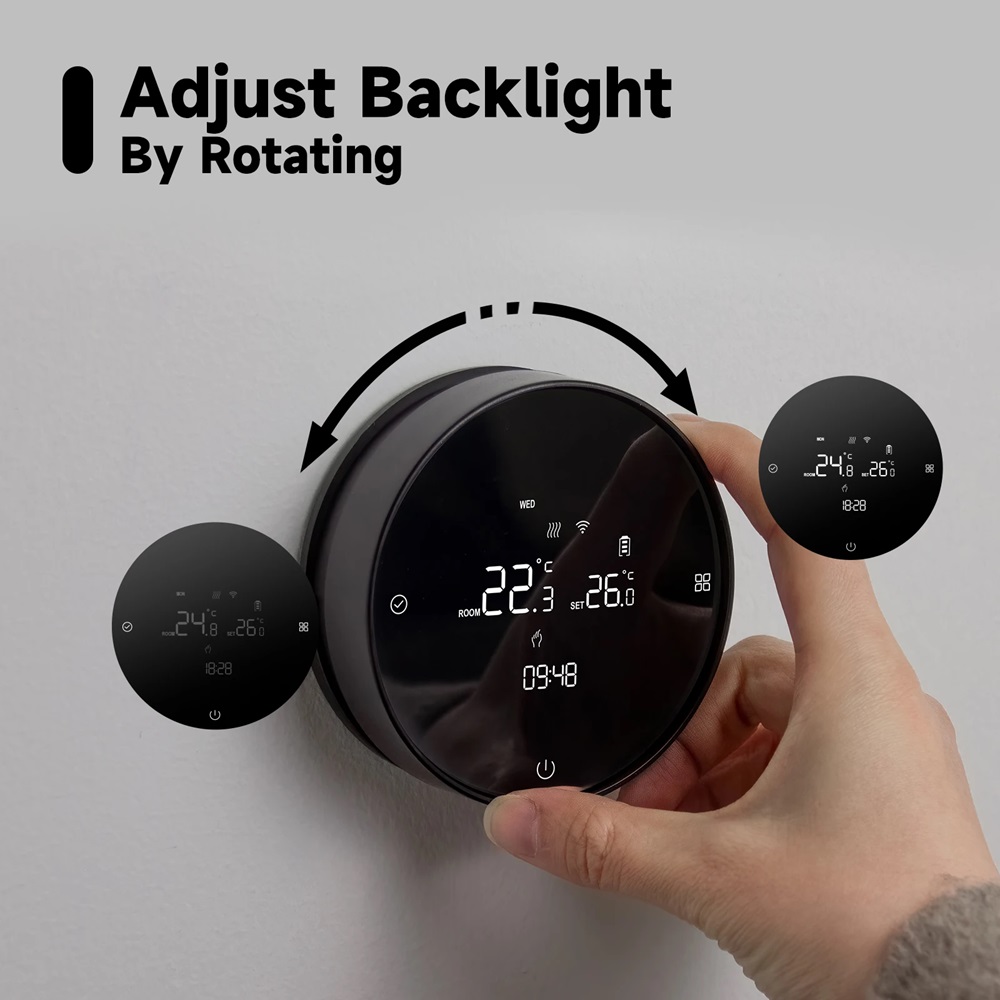 Termostato per caldaia a gas BeOk BOT-R7-X-WIFI, Applicazione, Programmazione, Ricarica USB, Batterie