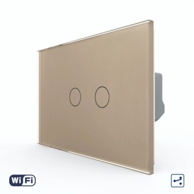 Interuttorre doppio deviatore / invertitore WIFI touch LIVOLO, standard italiano – Nuova Serie colore dorato