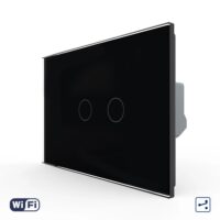 Interuttorre doppio deviatore / invertitore WIFI touch LIVOLO, standard italiano – Nuova Serie colore nero