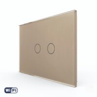 Interruttore doppio WIFI touch Livolo in vetro – Standard italiano colore dorato