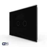 Interruttore doppio WIFI touch Livolo in vetro – Standard italiano colore nero