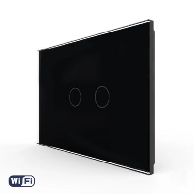 Interruttore doppio WIFI touch Livolo in vetro – Standard italiano colore nero