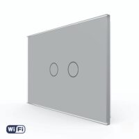 Interruttore doppio WIFI touch Livolo in vetro – Standard italiano colore griggio