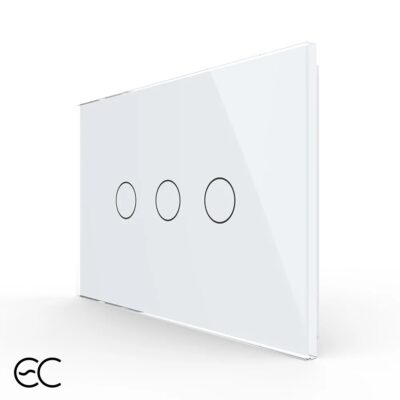 Interruttore triplo touch in vetro Livolo, standard italiano, protocollo ZigBee EC – Nuova serie