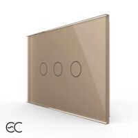 Interruttore triplo touch in vetro Livolo, standard italiano, protocollo ZigBee EC – Nuova serie colore dorato