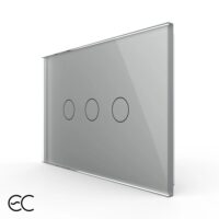 Interruttore triplo touch in vetro Livolo, standard italiano, protocollo ZigBee EC – Nuova serie colore griggio