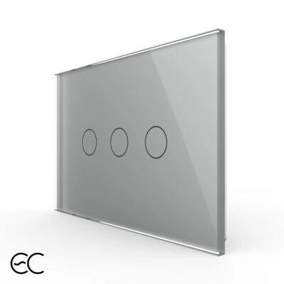Interruttore triplo touch in vetro Livolo, standard italiano, protocollo ZigBee EC – Nuova serie colore griggio