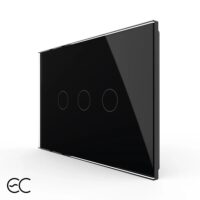 Interruttore triplo touch in vetro Livolo, standard italiano, protocollo ZigBee EC – Nuova serie colore nero