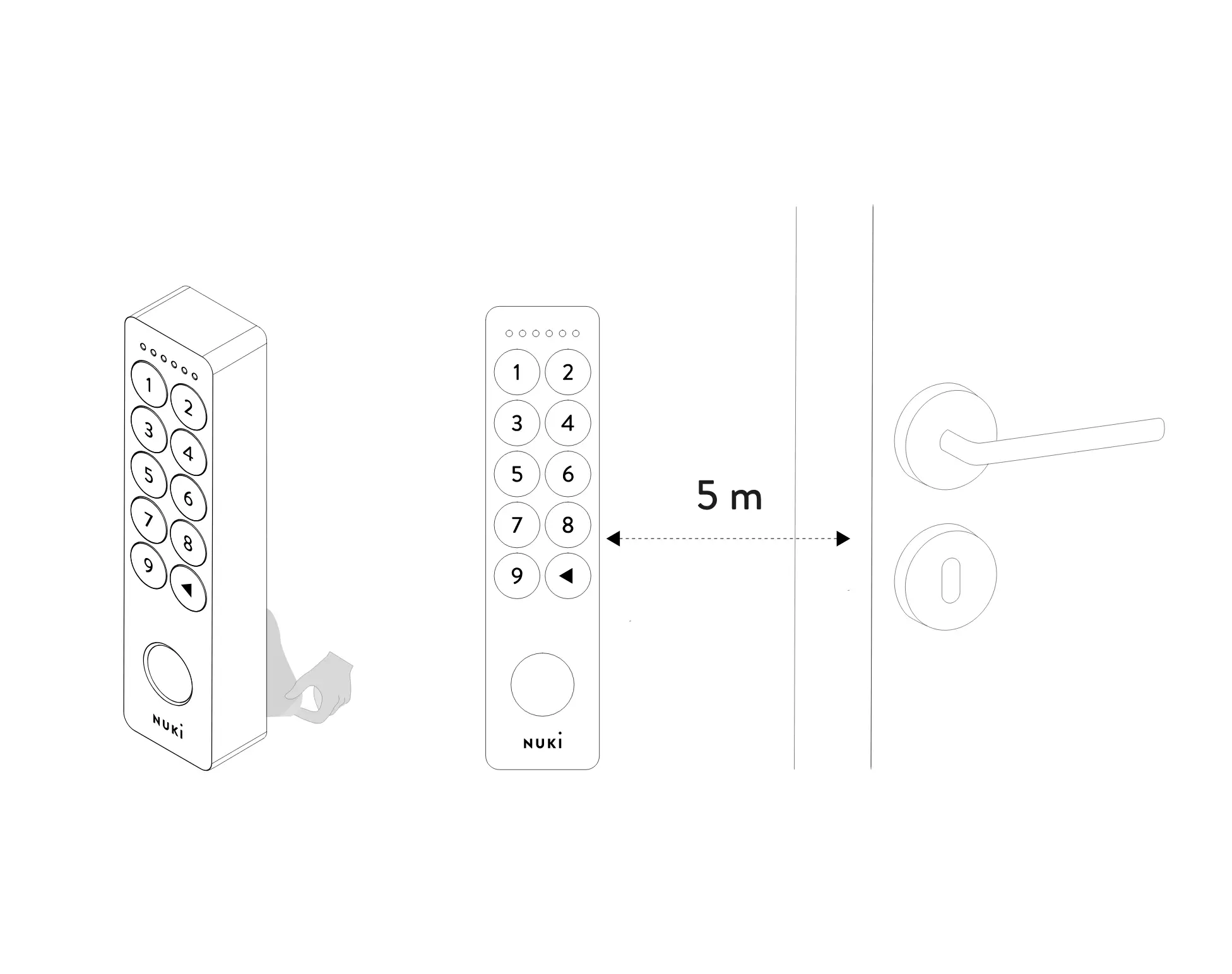 Tastiera Intelligente Nuki Keypad 2.0, per Nuki Smart Lock, Codice PIN e Rilevamento Impronta Digitale (Fingerprint)