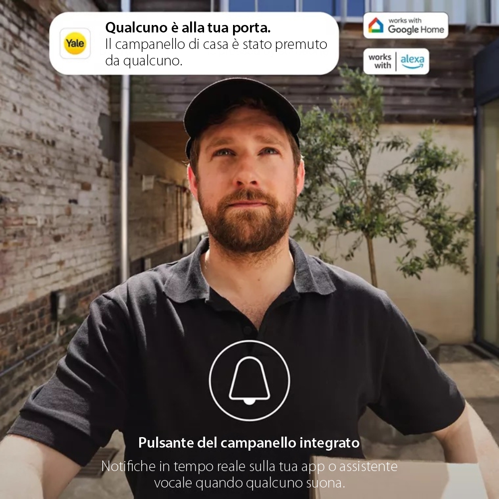 Tastiera intelligente Yale Linus, impronta digitale, accesso PIN, Bluetooth, fino a 10 utenti