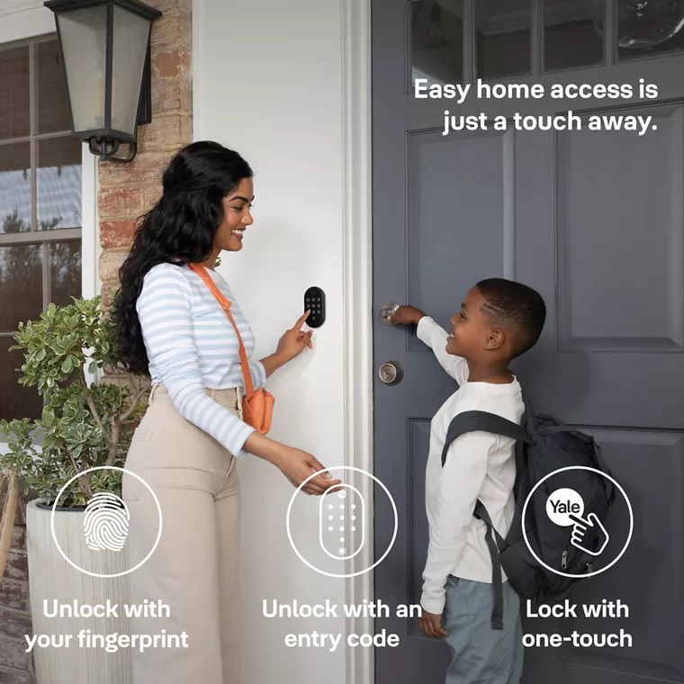 Tastiera intelligente Yale Linus, impronta digitale, accesso PIN, Bluetooth, fino a 10 utenti