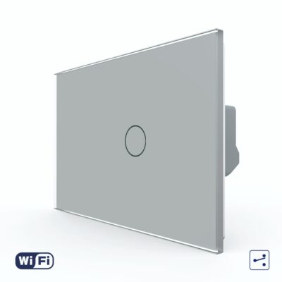 Interruttore Semplice Deviatore/Invertitore Wi-Fi con Touch LIVOLO, standard italiano – Nuova Serie colore griggio