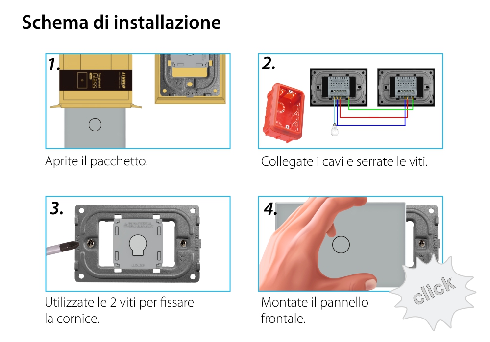 Deviatore/Invertitore Semplice Wi-Fi con Touch LIVOLO, standard italiano – Nuova Serie