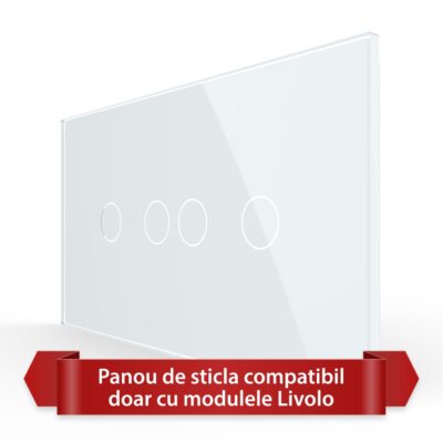 Pannello Interruttore Doppio + Doppio Touch LIVOLO in Vetro, Standard Italiano – 4M