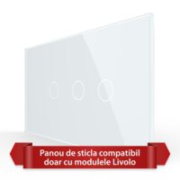 Pannello Interruttore Semplice + Doppio Touch LIVOLO in Vetro, Standard Italiano – 4M