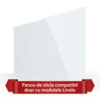 Pannello Interruttore Semplice + Semplice Touch LIVOLO in Vetro, Standard Italiano – 4M