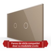 Pannello Interruttore Semplice + Semplice Touch LIVOLO in Vetro, Standard Italiano – 4M colore dorato