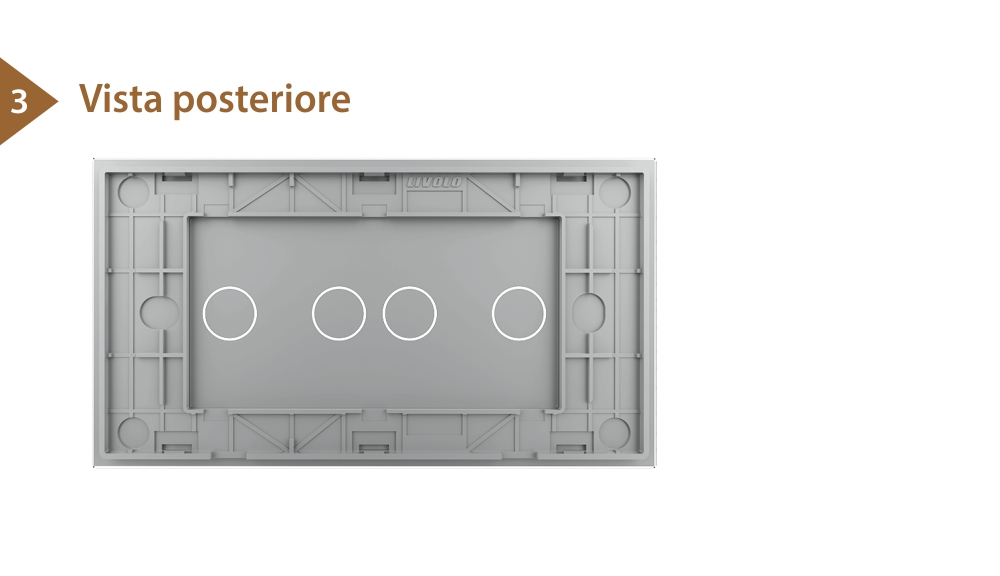 Pannello Interruttore Doppio + Doppio Touch LIVOLO in Vetro, Standard Italiano – 4M