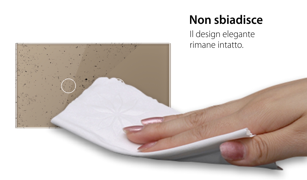 Pannello Interruttore Semplice + Semplice Touch LIVOLO in Vetro, Standard Italiano – 4M