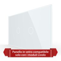 Pannello Interruttore Semplice + Semplice Touch LIVOLO in Vetro, Standard Italiano – 4M