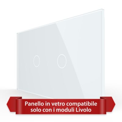Pannello Interruttore Semplice + Semplice Touch LIVOLO in Vetro, Standard Italiano – 4M