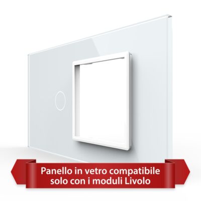 Pannello Interruttore Semplice con Presa LIVOLO in Vetro, Standard Italiano – 4M