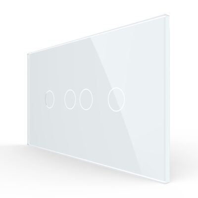 Interruttore doppio + doppio con touch LIVOLO con cornice in vetro, standard italiano, 4M