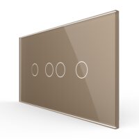 Interruttore doppio + doppio con touch LIVOLO con cornice in vetro, standard italiano, 4M colore dorato