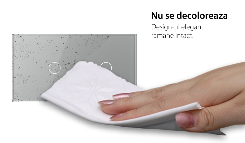 Interruttore semplice + doppio con touch LIVOLO con cornice in vetro, standard italiano, 4M