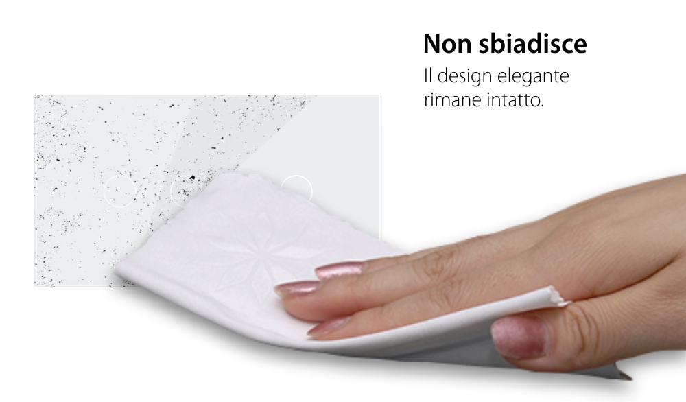 Interruttore doppio + doppio con touch LIVOLO con cornice in vetro, standard italiano, 4M