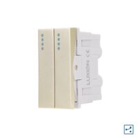 Modulo Interruttore Doppio Deviatore Meccanico 2M/1M LUXION, Standard Italiano colore dorato