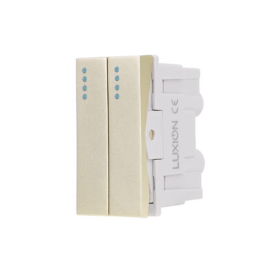 Modulo Interruttore Doppio Meccanico 2M/1M LUXION, Standard Italiano colore dorato