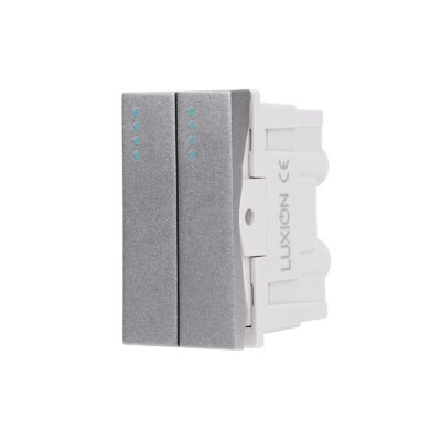 Modulo Interruttore Doppio Meccanico 2M/1M LUXION, Standard Italiano colore griggio