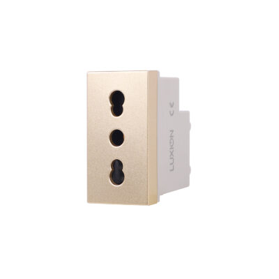 Modulo Presa Semplice Stretta 1M LUXION, Standard Italiano colore dorato