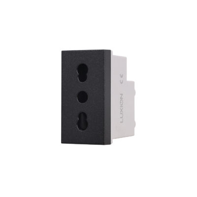 Modulo Presa Semplice Stretta 1M LUXION, Standard Italiano colore nero