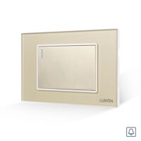 Interruttore a Ritorno (Campanello) Meccanico 3M LUXION con Cornice in Vetro, Standard Italiano colore dorato