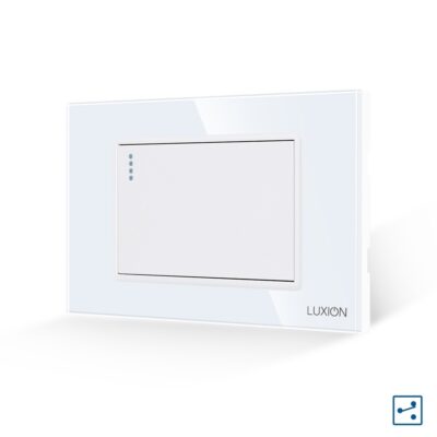 Interruttore Meccanico Semplice Deviatore 3M LUXION con Cornice in Vetro, Standard Italiano